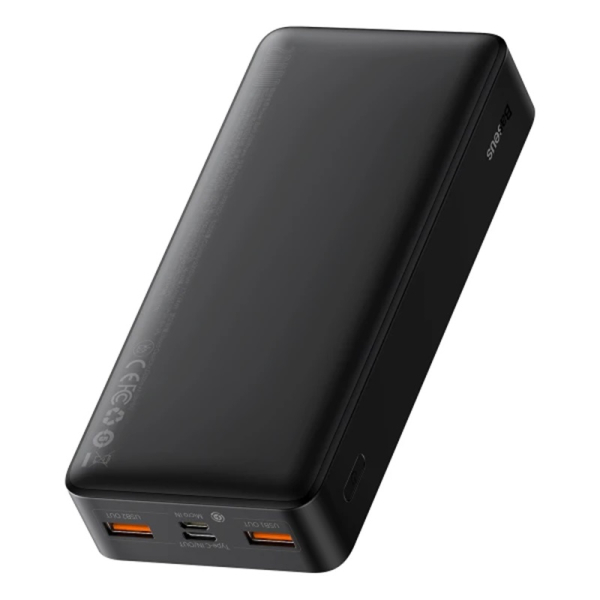 Портативная батарея (пауербанк) 20W 20000mAh Baseus Bipow Overseas с технологией QC3.0+PD3.0 2USB+Type-C + Кабель USB to Micro USB Черный (PPDML-M01)