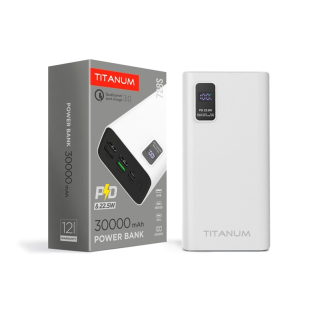 Повербанк 30000 mAh TITANUM 728S QC+PD White (TPB-728S-W) Повербанк 30000 mAh TITANUM 728S QC+PD White (TPB-728S-W)