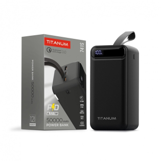 Повербанк 50000 mAh TITANUM 741S 22SW Black (TPB-741S-B) Повербанк 50000 mAh TITANUM 741S 22SW Black (TPB-741S-B)
