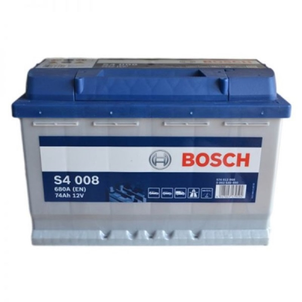 Акумулятор Bosch 74 Ah 12 V 680A (-/+) S4 Euro 275*175*190 (0092S40080)