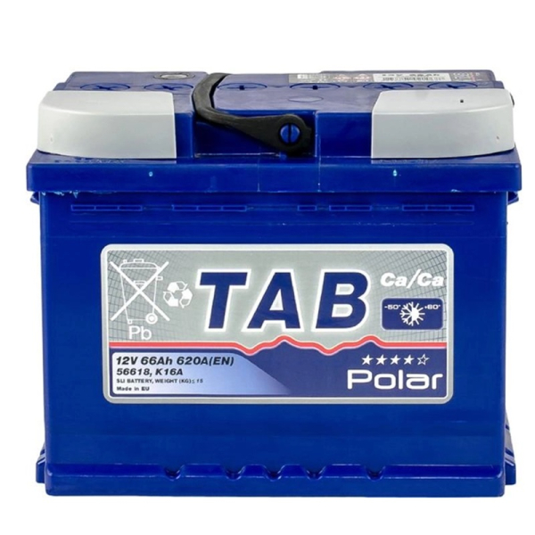 Аккумулятор TAB 66 Ah 12 V 620 A (-/+) Polar Blue Euro 242*175*190 (121 066)