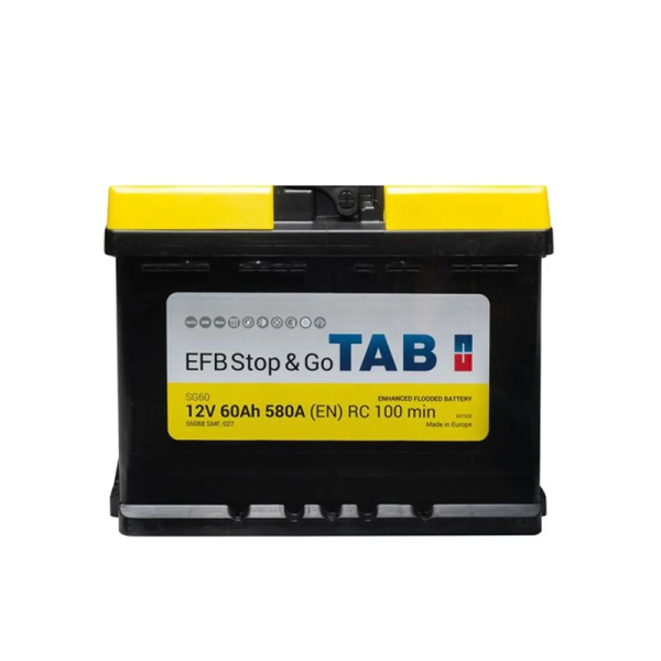 Аккумулятор TAB 60 Ah 12 V 640 A (-/+) EFB - Euro 242*175*190 (212 060)
