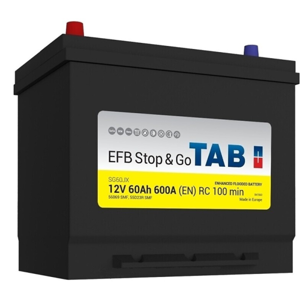 Аккумулятор TAB 60 Ah 12 V 600 A (+/-) EFB - Japan 230*173*200 (220) (212 760)