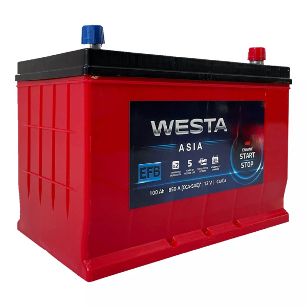 Аккумулятор WESTA RED Asia 6CT-100А 100 Ah 12 V 850A (-/+) EFB Start-Stop 303*175*225 (WAE100)