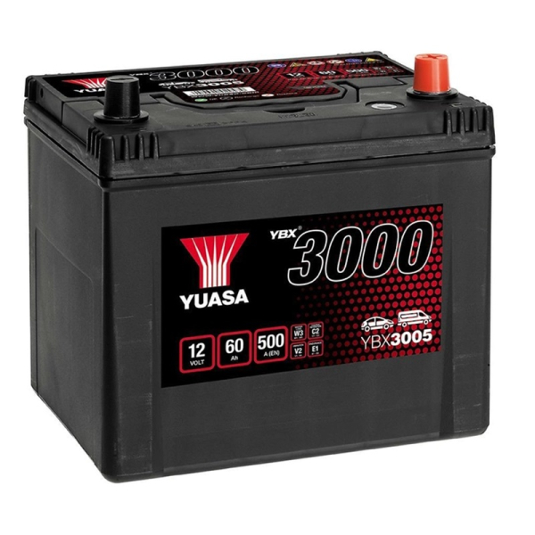 Аккумулятор Yuasa 60 Ah 12 V 500 A (-/+) SMF Battery Japan 232*175*225 (YBX3005)