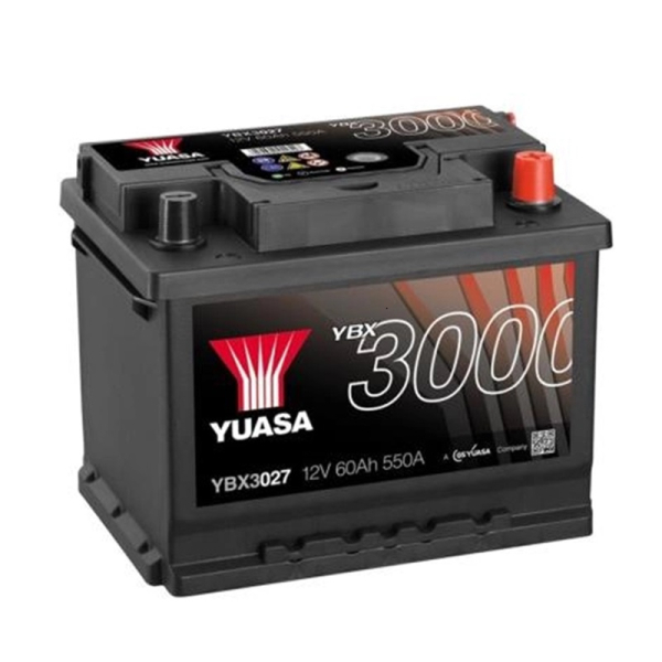 Акумулятор Yuasa 62 Ah 12 V 550 A (-/+) SMF Battery Euro 243*175*190 (YBX3027)
