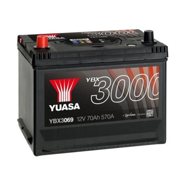Аккумулятор Yuasa 72 Ah 12 V 630 A (+/-) SMF Battery Japan 269*174*225 (YBX3069)