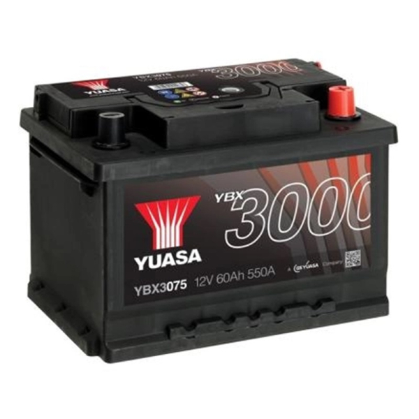 Аккумулятор Yuasa 60 Ah 12 V 550 A (-/+) SMF Battery Euro 243*175*175 (YBX3075)