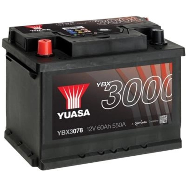 Акумулятор Yuasa 62 Ah 12 V 550 A (+/-) SMF Battery Euro 243*175*190 (YBX3078)