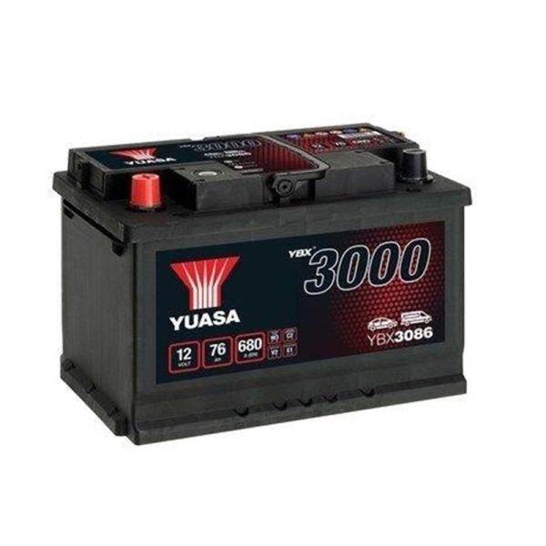 Аккумулятор Yuasa 76 Ah 12 V 680 A (+/-) SMF Battery Euro 278*175*190 (YBX3086)