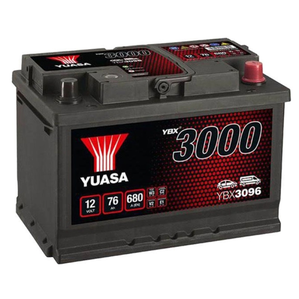Акумулятор Yuasa 76 Ah 12 V 680 A (-/+) SMF Battery Euro 278*175*190 (YBX3096)