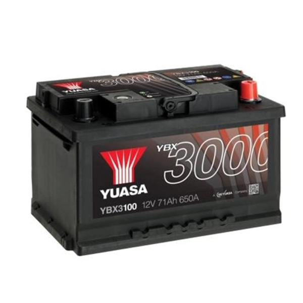 Акумулятор Yuasa 71 Ah 12 V 680 A (-/+) SMF Battery Euro 278*175*175 (YBX3100)