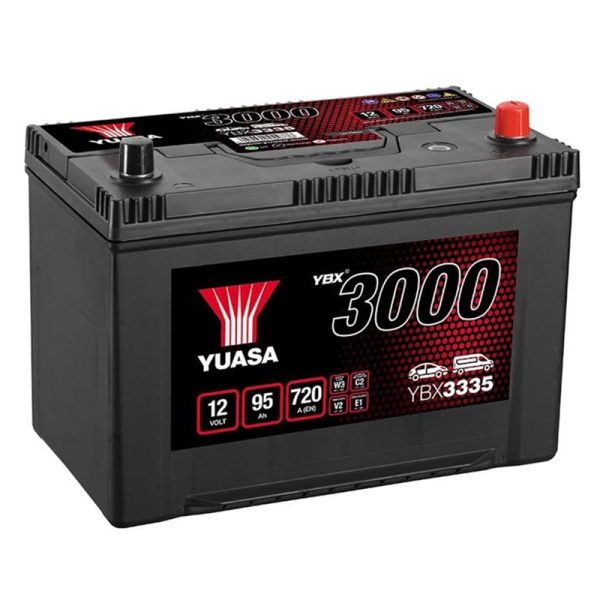 Аккумулятор Yuasa 95 Ah 12 V 720 A (-/+) SMF Battery Japan 303*174*222 (YBX3335)