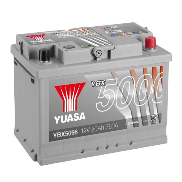 Аккумулятор Yuasa 80 Ah 12 V 740 A (-/+) Silver High Performance Battery Euro 278*175*190 (YBX5096)
