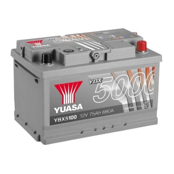 Аккумулятор Yuasa 75 Ah 12 V 710 A (-/+) Silver High Performance Battery Euro 278*175*175 (YBX5100)