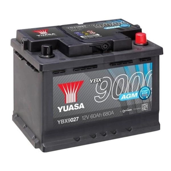 Акумулятор Yuasa 60 Ah 12 V 640 A (-/+) AGM - Euro 242*175*190 (YBX9027)