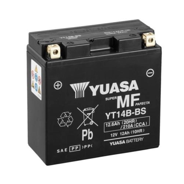 Акумулятор Yuasa 12,6 Ah 12 V 210 A (+/-) MF VRLA Battery Euro 150*70*145 (YT14B-BS)