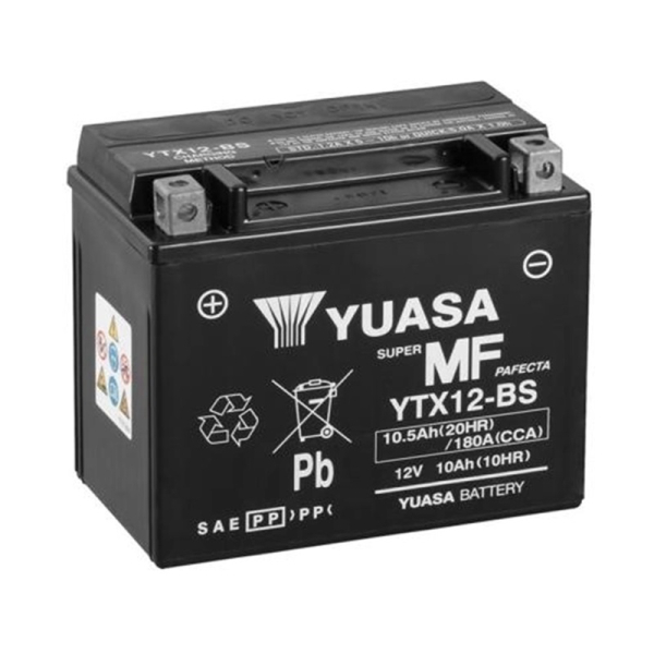 Акумулятор Yuasa 10,5 Ah 12 V 180 A (+/-) MF VRLA Battery Euro 150*87*130 (YTX12-BS)