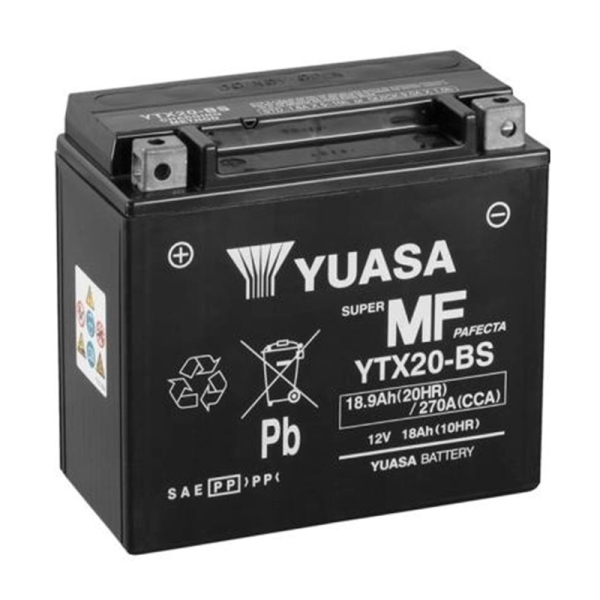 Аккумулятор Yuasa 18,9 Ah 12 V 270 A (+/-) MF VRLA Battery Euro 175*87*155 (YTX20-BS)