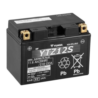 Аккумулятор Yuasa 11,6 Ah 12 V 210 A (+/-) GEL High Performance MF VRLA Battery Euro 150*87*120 (YTZ12S) Аккумулятор Yuasa 11,6 Ah 12 V 210 A (+/-) GEL High Performance MF VRLA Battery Euro 150*87*120 (YTZ12S)