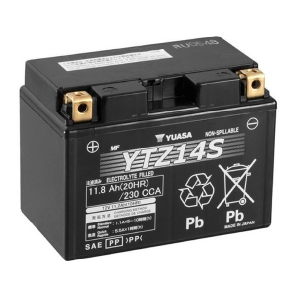 Акумулятор Yuasa 11,8 Ah 12 V 230 A (+/-) GEL High Performance MF VRLA Battery Euro 150*87*110 (YTZ14S)