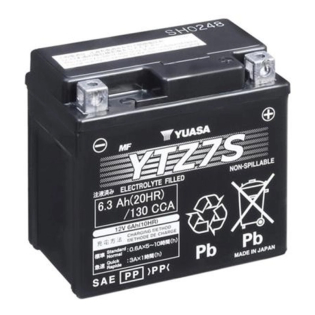 Аккумулятор Yuasa 6,3 Ah 12 V 130 A (-/+) GEL High Performance MF VRLA Battery Euro 113*70*105 (YTZ7S) Аккумулятор Yuasa 6,3 Ah 12 V 130 A (-/+) GEL High Performance MF VRLA Battery Euro 113*70*105 (YTZ7S)