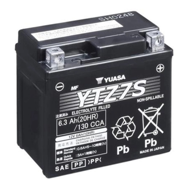 Аккумулятор Yuasa 6,3 Ah 12 V 130 A (-/+) GEL High Performance MF VRLA Battery Euro 113*70*105 (YTZ7S)