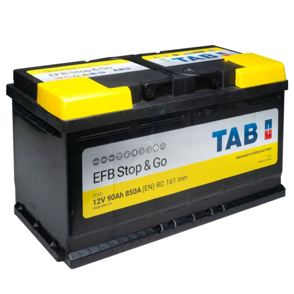 Акумулятор TAB 90 Ah 12 V 850A (-/+) EFB Euro 353*175*190 (212090)