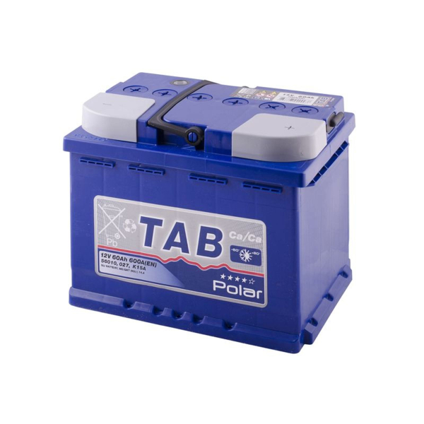 Аккумулятор TAB 60 Ah 12 V 600 A (-/+) Polar Blue Euro 242*175*190 (121 060)