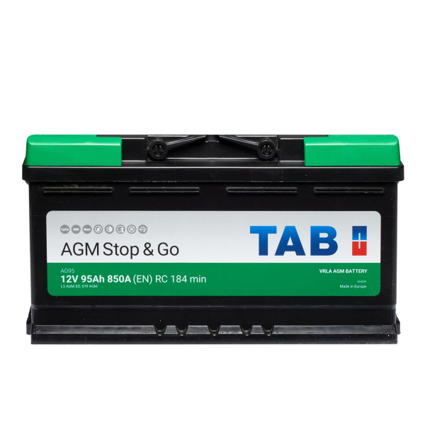 Аккумулятор TAB 95 Ah 12 V 850 A (-/+) AGM - Euro 353*175*190 (213 090)