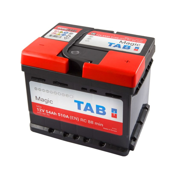 Акумулятор TAB 54 Ah 12 V 510 A (-/+) Magic Euro 207*175*175 (189 054)