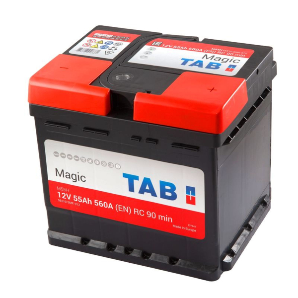 Аккумулятор TAB 55 Ah 12 V 560 A (-/+) Magic Euro 207*175*190 (189 058)