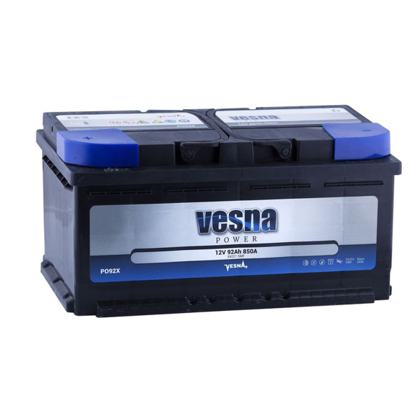 Акумулятор Vesna 92 Ah 12 V 800A (+/-) Power Euro 353*175*175 (415192)