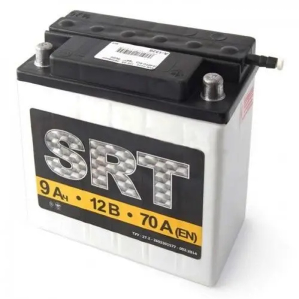 Акумулятор для мото SRT 9 Ah 12 V 70 A (-/+) (6МТC-9C SRT)