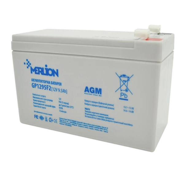 Акумуляторна батарея MERLION 9,5 Ah 12 V AGM 150*65*95 (100) White Q10/420 (GP1295F2)