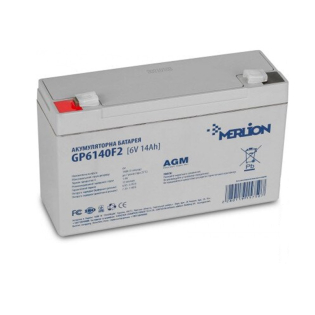 Аккумуляторная батарея тяговая MERLION 14 Ah 6 V 150*50*95 AGM (GP6140F2) Аккумуляторная батарея тяговая MERLION 14 Ah 6 V 150*50*95 AGM (GP6140F2)