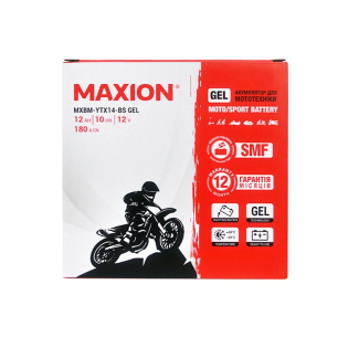 Акумулятор для мото MAXION 12 Ah 12 V (+/-) Gel 150*87*145 (MXBM-YTX14-BS Gel) Акумулятор для мото MAXION 12 Ah 12 V (+/-) Gel 150*87*145 (MXBM-YTX14-BS Gel)