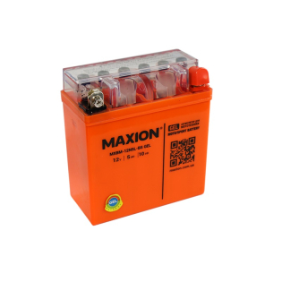 Аккумулятор для мото гелевый MAXION 5 Ah 12V 65 А (-/+) 119*60*129 мм (MXBM-12N5L-BS (GEL)