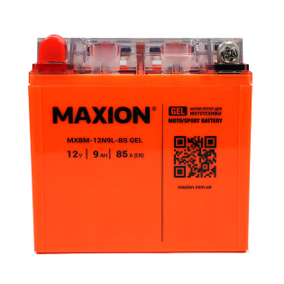Аккумулятор для мото MAXION 9 Ah 12 V 85 А (+/-) Gel 135*75*139 (MXBM-12N9L-BS Gel) Аккумулятор для мото MAXION 9 Ah 12 V 85 А (+/-) Gel 135*75*139 (MXBM-12N9L-BS Gel)