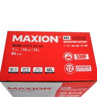 Аккумулятор для мото MAXION 7 Ah 12 V 10 Hr GEL (YTX 7L-BS)