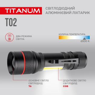 Портативний світлодіодний ліхтарик TITANUM TLF-T02 200 Lm 6500 K Портативний світлодіодний ліхтарик TITANUM TLF-T02 200 Lm 6500 K