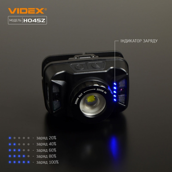 Налобный светодиодный фонарик VIDEX VLF-H045Z 270 Lm 5000 K
