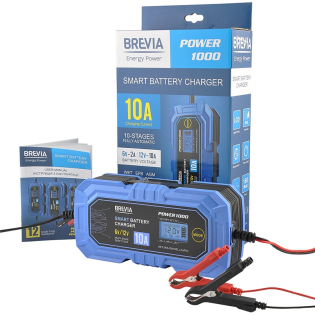 BREVIA Зарядное устройство АКБ BREVIA 10A, 6V/12V, 4-200Ah BREVIA Зарядное устройство АКБ BREVIA 10A, 6V/12V, 4-200Ah