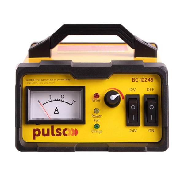 Зарядний пристрій PULSO BC-12245 12-24 V / 0-15 A / 5-190 AHR / LED-Ампер./ Iмпульсний